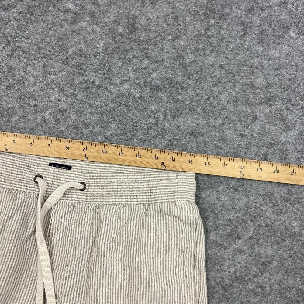 J CREW Pants Mens 32x30 Beige Driggs Jogger Linen Cotton Striped Fits30x28